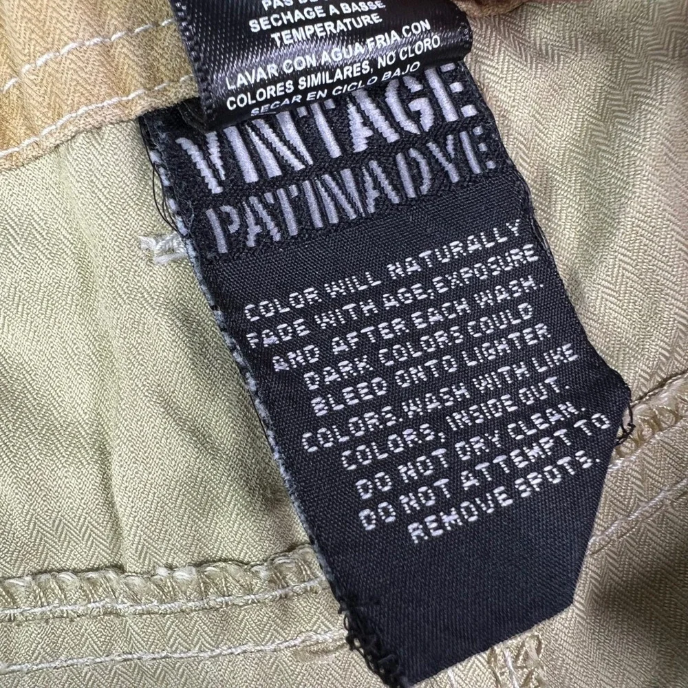Kuhl Vintage Patina Dye Cargo Shorts Mens 2XL Khaki Tan Herringbone Utility